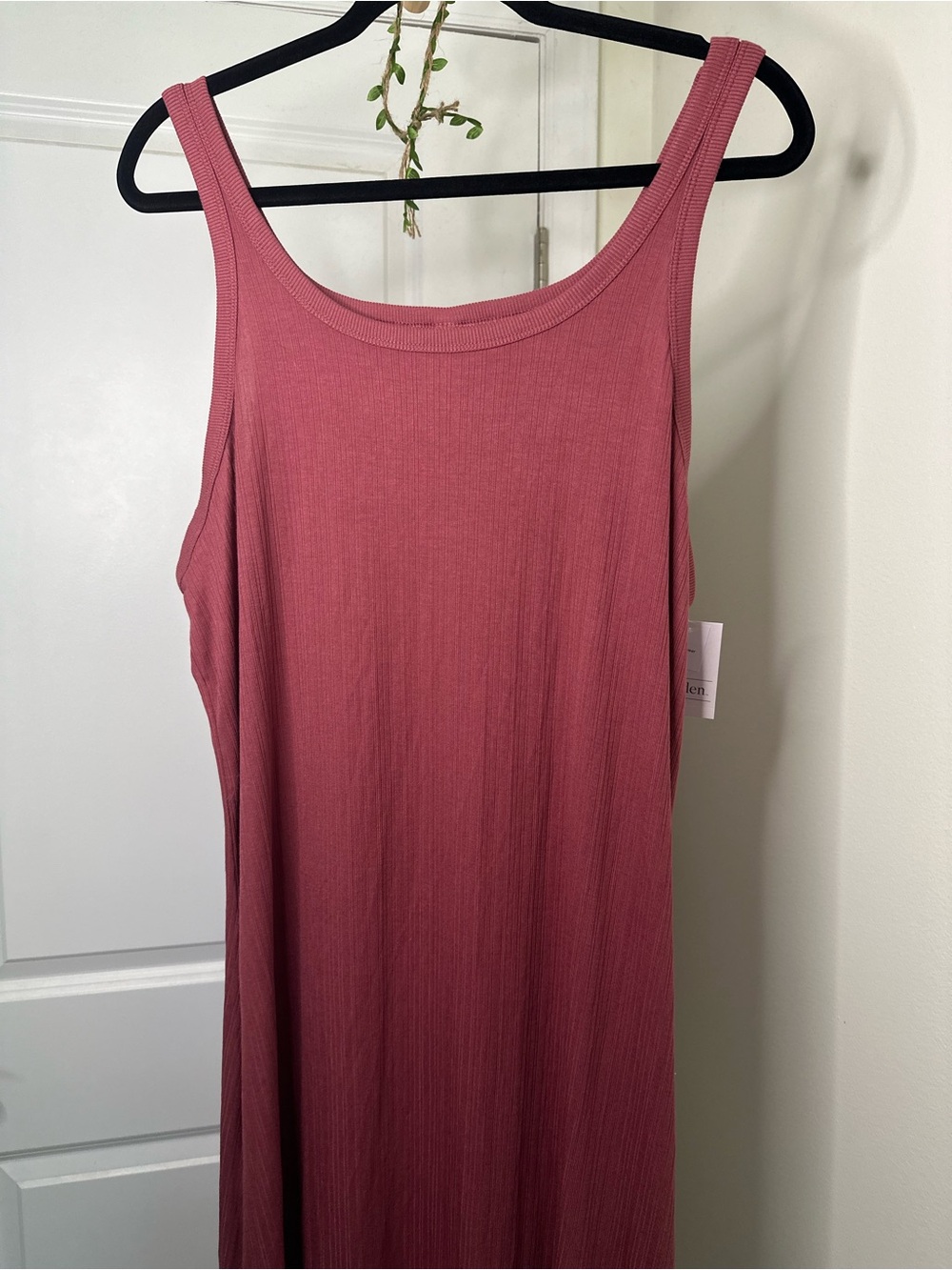 Women’s XL | Auden Mauve Pink Ribbed Jersey Tank Sleep Dress Loungewear